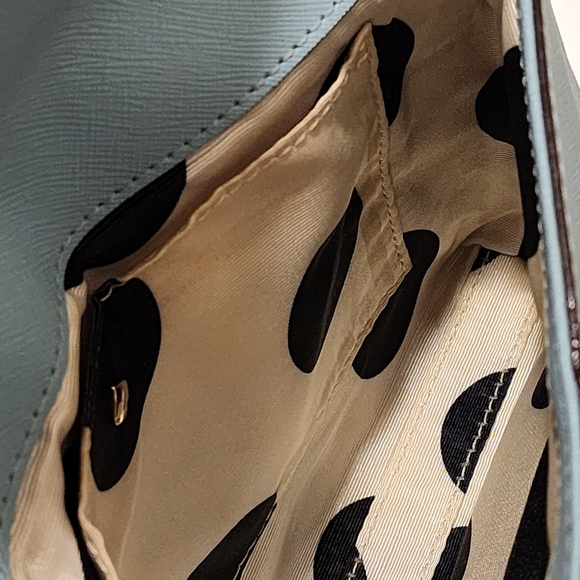 Kate Spade Light Blue Leather Crossbody Bag Envelope Flap Quiet Luxury Garden - Picture 12 of 16